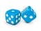 Blue dice on white background