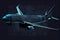 blue digital airplane data made.generative ai