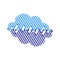 Blue Digital Tech Cloud Logo design sign Vector Illustrations