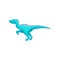 Blue dinosaur with long tail, short fore and long hind limbs. Giant prehistoric reptile. Animal of Jurassic period. Flat