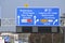 Blue direction and information sign for the directions on Motorway A16 to Capelle on N210