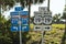 Blue direstional road sign indicating direction to I-275 freeway interstate highway serving the Tampa Bay area in