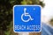 Blue Disabled Beach Access Sign at Public Ocean Access Path