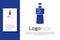 Blue Dishwashing liquid bottle icon isolated on white background. Liquid detergent for washing dishes. Logo design template