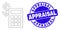 Blue Distress Appraisal Stamp Seal and Web Mesh Financial Calculator