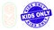 Blue Distress Kids Only Stamp Seal and Web Carcass New Born