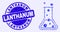Blue Distress Lanthanum Stamp Seal and Chemical Retort Mosaic