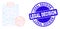 Blue Distress Legal Decision Stamp Seal and Web Mesh Accept Pad Text