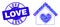 Blue Distress Love Stamp Seal and Love House Mosaic