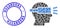 Blue Distress Macaroons Badge And Virtual Simulation Icon Mosaic of Puzzle Parts