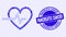 Blue Distress Pancreatic Cancer Stamp Seal and Heart Pulse Mosaic