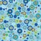 Blue Ditsy Flowers Seamless Repeat Pattern