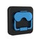 Blue Diving mask icon isolated on transparent background. Extreme sport. Diving underwater equipment. Black square