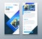 Blue DL Flyer design with square shapes, corporate business template for dl flyer. Creative concept flyer or banner