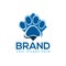 Blue dog paws, logo vector