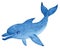 Blue dolphin, watercolor illustration
