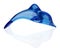 Blue dolphin on white background