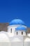 Blue Dome of a Church at Santorini, Greece.