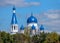 Blue dome of Orthodox St. Basil Cathedral, Gatchina, Russia