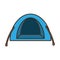 Blue dome tent hiking forest camping