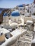 Blue domed churches in Santorini, Greece