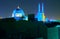 Blue domes in evening Yazd, Iran