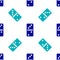 Blue Domino icon isolated seamless pattern on white background. Vector
