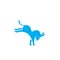 Blue Donkey kick silhouette logo icon design  illustration template