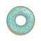 Blue donut isolated on white background