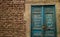 Blue door with Arabic writing, Luxor town, Egypt