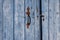 Blue door with doorhandle, Germany