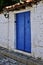 Blue door in Elbasan, Albania