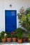Blue door in greece