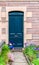 Blue door in old house in Scotland