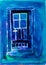 Blue door painting by Kay Gale