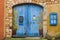 Blue door in Roussillon, Provence, France