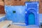 Blue door on street in Chefchaouen