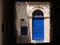 Blue door in a street of Essaouira, Morocco