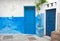 Blue doors and white walls. Tanger, Morocco