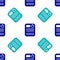 Blue Dossier folder icon isolated seamless pattern on white background. Vector