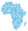 Blue Dotted Africa Map