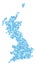 Blue Dotted Great Britain Map