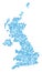 Blue Dotted United Kingdom Map