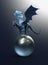 Blue Dragon on Glass Sphere