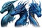 Blue Dragons Clip Art Image Vector Png. Ultra High Realistic. ultra high resolution, Isolated on White Background.