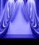 Blue Drapes On Empty Stage