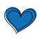 Blue drawing heart love romance passion