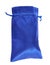 Blue drawstring bag packaging isolated