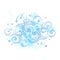 Blue dream cloud and shooting stars boho doodle isolated vector