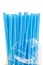 Blue drinking straws